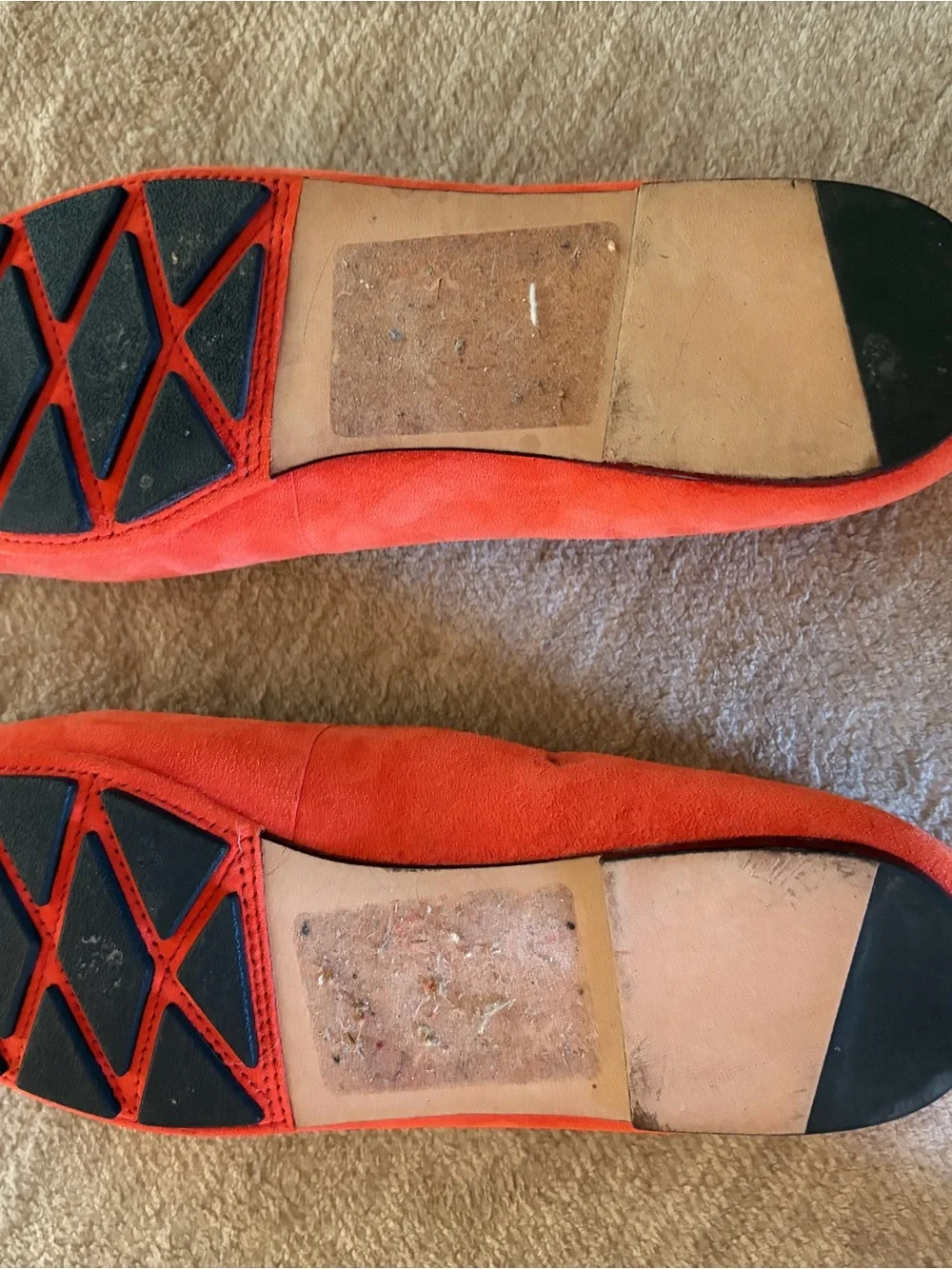 Tory Burch Orange Suede Smoking Slippers